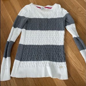 Nautica size small grey & white striped sweater